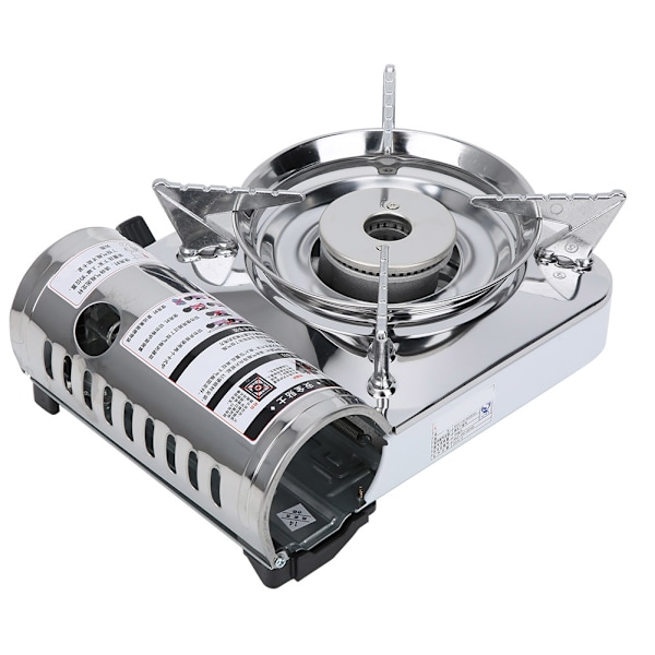 MS-8000 Bärbar Gasspisbrännare Campingkassett Ugn Vindtät för Camping Picknick Grill (Silver)