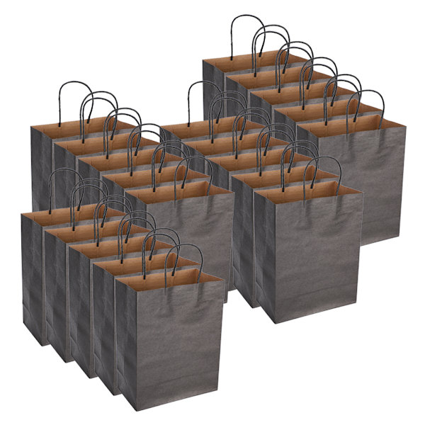 Ympäristöystävällinen kannettava voimapaperikassi Vaatepakkaus Lahjakassi (M 21 x 11 x 27,5 cm) (musta)