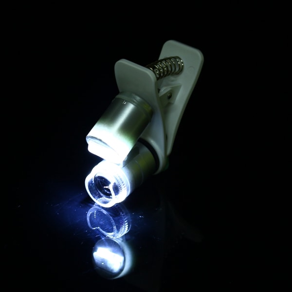 60X förstoringsglas Mobiltelefonlinskamera LED-mikroskopförstoringsglas med klämma för iphone
