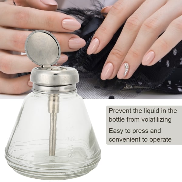 150ml Nail Art Pump Dispenser Transparent væskebeholder Presseflaske tilbehørPumpeflaske