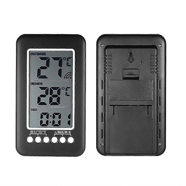 Inomhus Utomhus Termometer, LCD / Trådlös Digital Termometer Med 200ft/100m Räckvidd Temperatursensor_SZXM