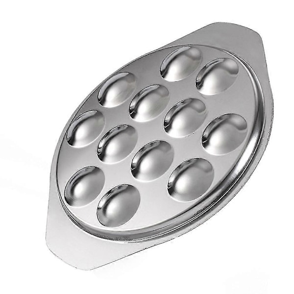 Stegepande Rustfrit Stål 12 Huller Snegleplade Rustfrit Stål Snegleret Rustfrit Stål Snegleplade Escargot Plade Retter