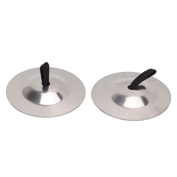 2 st Finger Cymbaler Ren Koppar Slitstark Lättgrepp Fingerklocka för Dansfest Högtid Silver