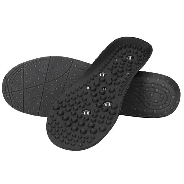 Fod Magnetic Therapy Massage indlægssåler Åndbar sko Fod smertelindrende massage indlægssåler (L 45&#8209;47 sort)