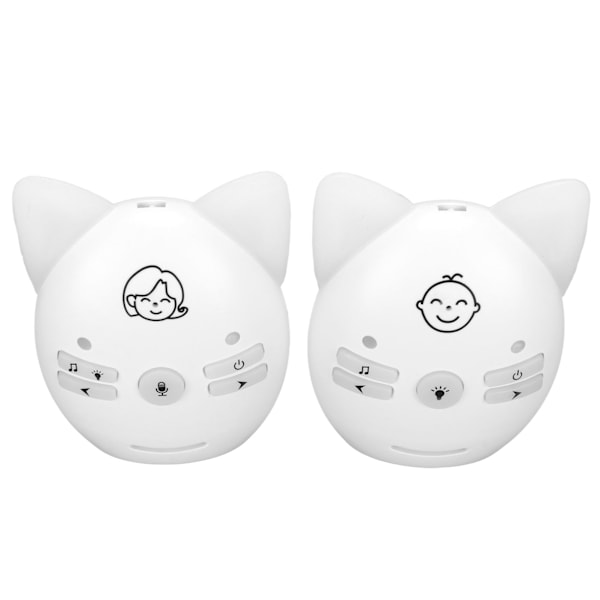 Lyd babymonitor ISM 905 til 925MHz 100 til 240V trådløs digital krypteringsoverføring 10 volum justerbar for barn hvit