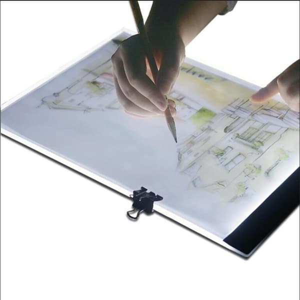 A4 LED-lysplade - Lysbord / Lysplade - Bærbar Hvid White Vit