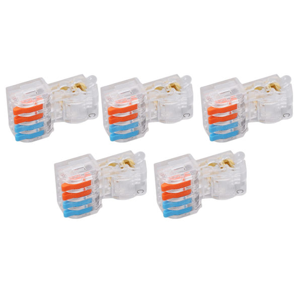 5 kpl Wire Quick Connector Break Free Plug and Pull T-tyyppinen jakoliitin T24C 250V 32A