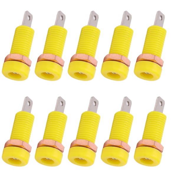 10 stk 4 mm Banana Jack Socket Mount Binding Post Connector Adapter Panel for elektronisk instrument Gul