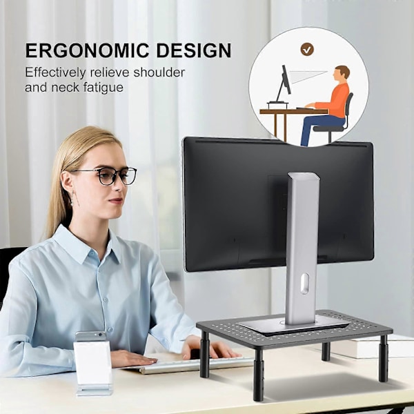 Computerskærm Riser, Stand Riser til Laptop, Notebook