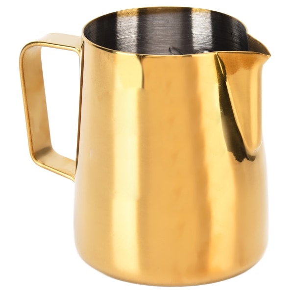 380 ML kaffekande kopp lyst gull rustfritt stål kaffemelkeskummende kopp for restaurant hjemmebar