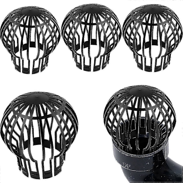 Sæt med 4 tagrenderklemmer tagrendebeskyttere 14,5 * 12,5 cm (diameter x højde), sort, plastic_SZXM
