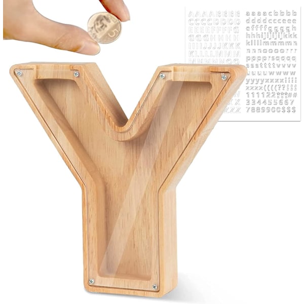 Personlig Träbokstavs Spargris Kreativ Present till Barn Stor Utskurven Design för Pojkar och Flickor
