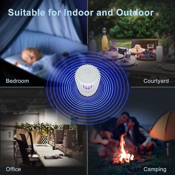 Genopladelig Elektrisk Mosquito Killer Lampe med USB, Kraftig Mosquito Killer Lampe