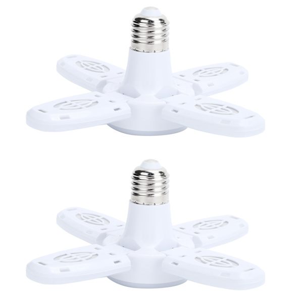 2 stk 28W 2800LM LED Deformerbar Garasje Vifteformet Lyspære Lagerhall Taklampe