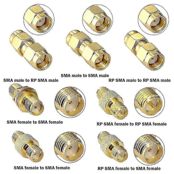 15 tyypin RF-antenniadapterisarja SMA-liitin SMA uros-naarasmuunnin Wifi-antennin jatkojohtoon C