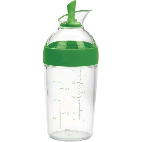 Salatdressing Shaker Beholder Flaske Universal Manuel Sauce Mixer Juice Blandingsflaske - Grøn