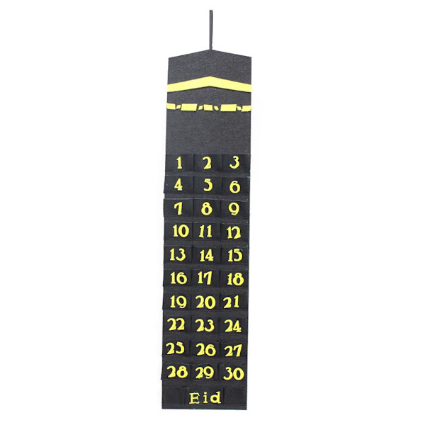 Eid Mubarak Huopa Adventtikalenteri Seinälle Ripustettava Numeroitu Countdown-kalenteri Kestävä Kodin Sisustus
