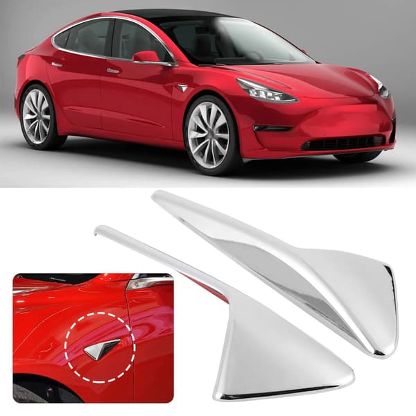 2 stk. sidekameradæksel etiketbeskyttelsestilbehør passer til Tesla Model 3 2018-2019