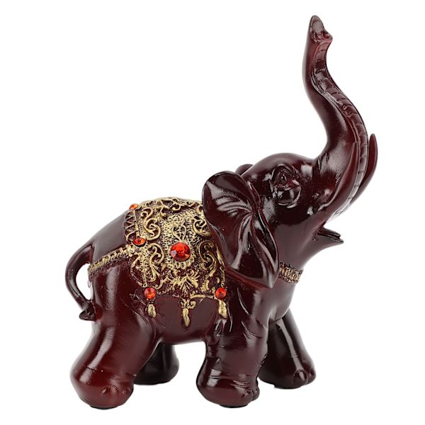 Harpiks Elefant Ornament Skrivebord Elefant Statue til Husholdning Kontor Skap Dekorasjon