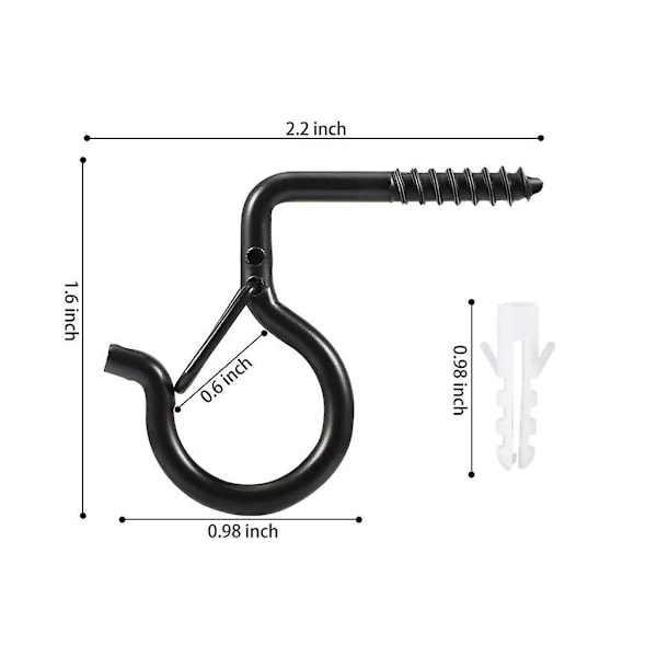 Ulkovaloketjun Koukut - 20 kpl Pakkaus, Helppo Ruuvattava Malli, Turvalliset ja Kestävät Silmäkoukut Valojen Ripustamiseen, Ihanteellinen Ulkokäyttöön