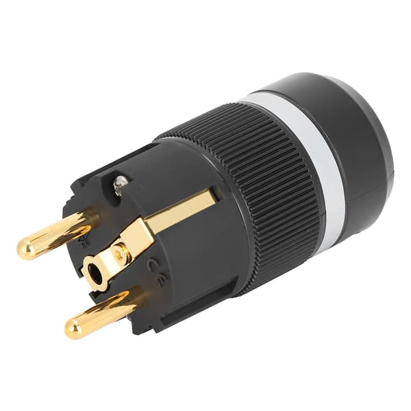 Monosaudio Ren Koppar 24K Guldpläterad Strömkontakt för Ljudströmkabel 100-250V (E100G (Hankontakt))
