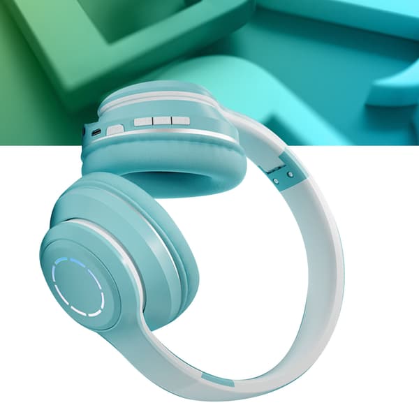 Trådlöst Spelheadset Gradient BT5.2 Anslutning Mjuka Öronkuddar Färgglada Ljus Spelheadset för Dator Bärbar Dator Grön