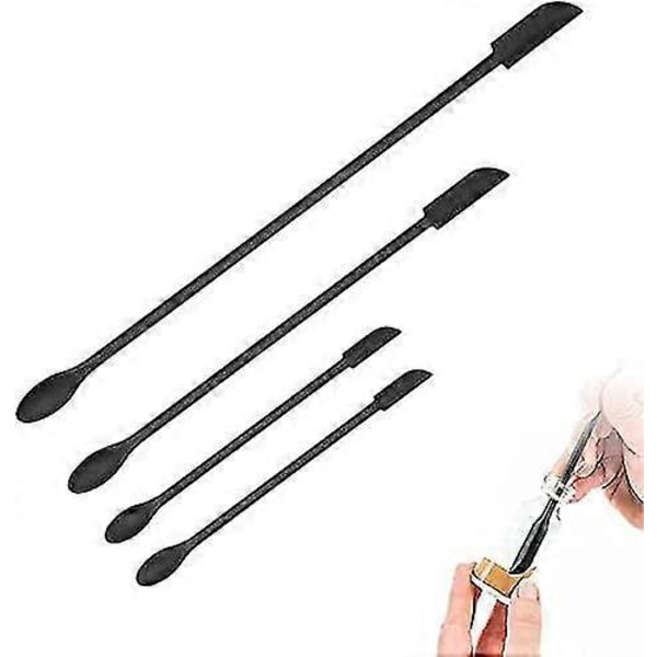 Mini Silikonspatel, sminkspatel 4-pack, små gummispatlar för smink, tunt spatelset för smala öppningar - för burkar, köksflaskor, kosmetika, spa