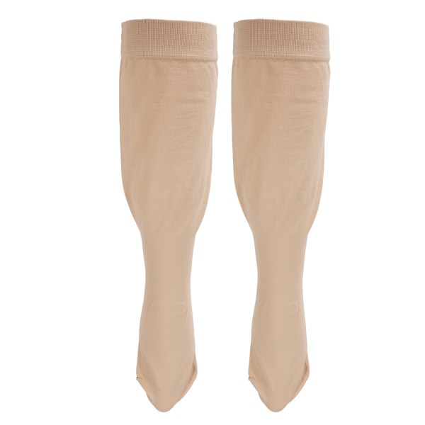 Knähöga åderbråcksstrumpor Plus Size Close Toe 23 Till 32 mmHg Kompressionsstödstrumpor Hudfärg 4XL