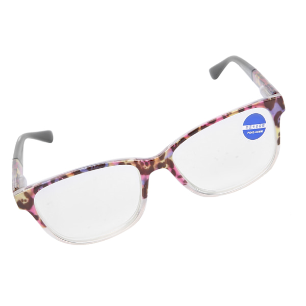 Purppurakuvioiset Muodikkaat lukulasit Unisex Vanhusten yksinkertaiset Presbyopic lasit (+150)