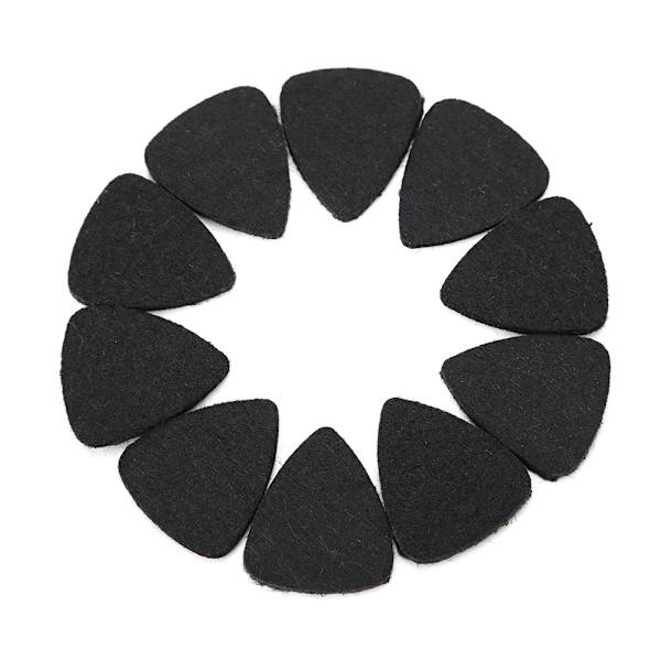 Højkvalitets 10 stk. uldfiltplektre til guitar ukulele (sort)