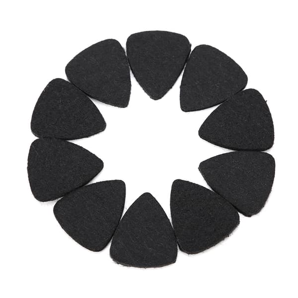 Høykvalitets 10 stk. plekter i ullfilt for gitar ukulele (svart)