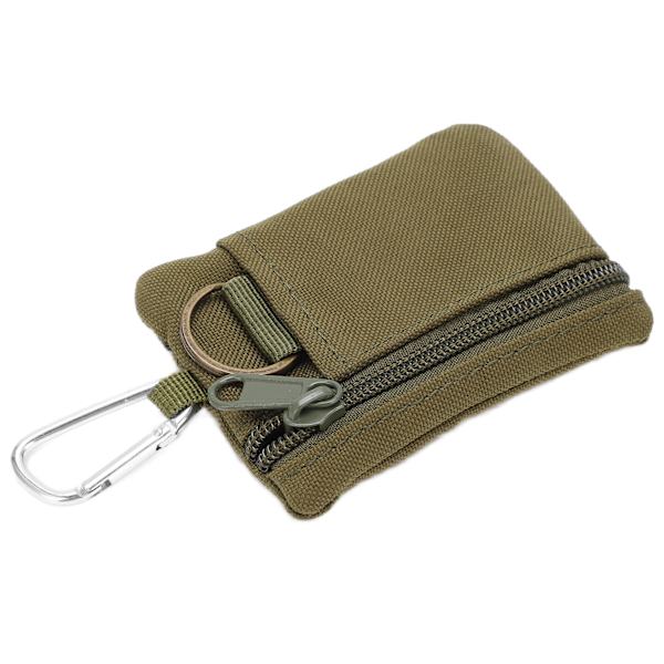 Udendørs EDC Molle Pung Pung Mini Bærbar Nøglekort Etui EDC Pung Taske Møntpung med Karabinhage Grøn