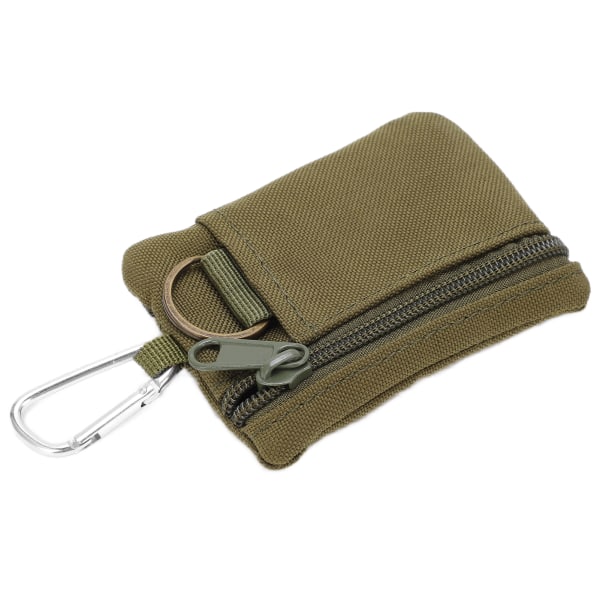 Utomhus EDC Molle Pouch Plånbok Mini Portabel Nyckelkort Case EDC Pouch Bag Myntväska med CarabinerGreen