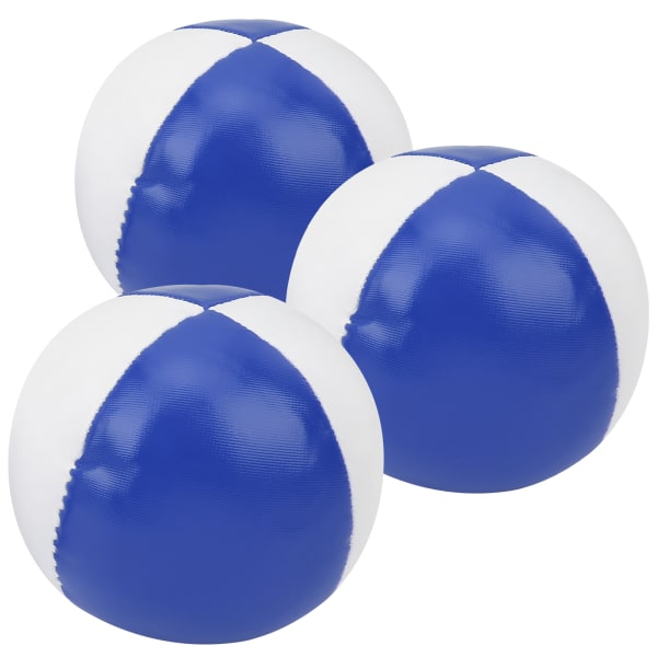 3 kpl PU-nahkaisia ​​jongleerauspalloja sisäkäyttöön vapaa-ajan kannettavat harjoituspallot, sininen valkoinen