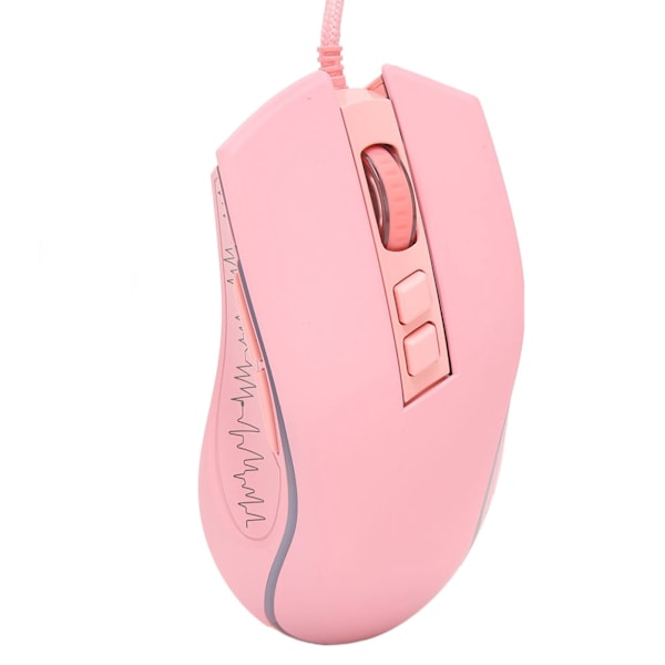 Gamingmus USB2.0 4 justerbar DPI RGB bakgrunnsbelyst ergonomisk design optisk sensor bærbar mus for spillkontor Hjem Rosa