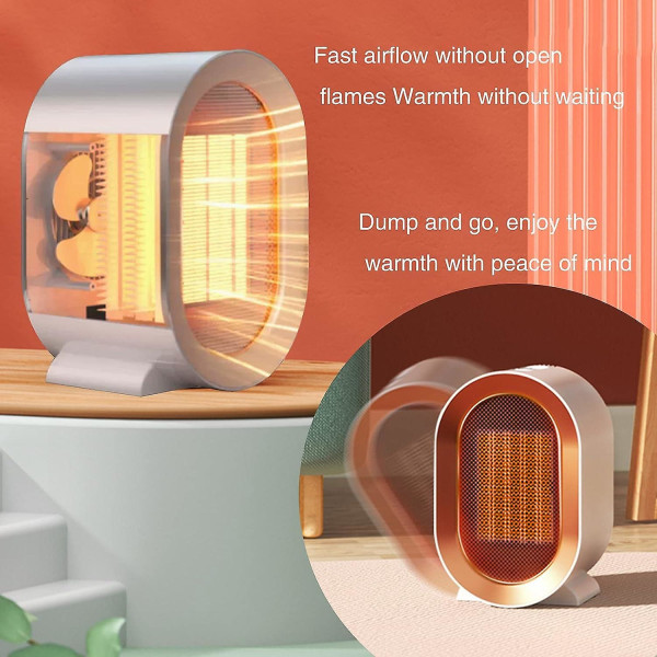 1200W keramisk elektrisk romvarmer med 2 varmeinnstillinger, overopphetingsbeskyttelse, rask oppvarming og lavt energiforbruk - stillegående drift