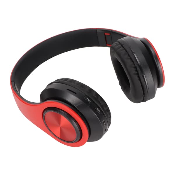 Trådlöst headset Stereo Brusreducerande Vikbara Bluetooth-hörlurar för mobiltelefon PC Resespel Rödsvart