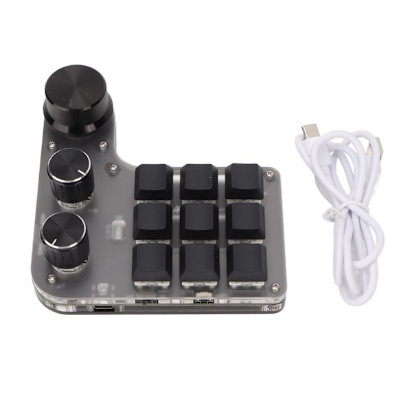 Ohjelmoitava makronäppäimistö 9 näppäintä 3 nuppia USB Bluetooth -yhteys OSU -peli näppäimistö toimistoon musiikkiin mediaan