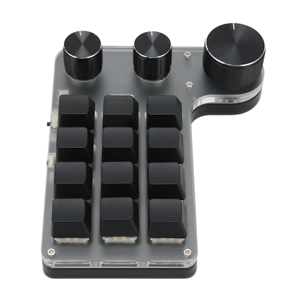 12-tangenters mekaniskt tangentbord Bluetooth USB-anslutning Mini bärbar programmerbar makro tangentbord med 3 knappar för kontor