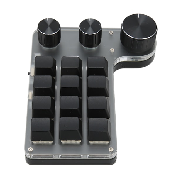 12 taster mekanisk tastatur Bluetooth USB-forbindelse Mini bærbart programmerbart makrotastatur med 3 knapper til kontoret