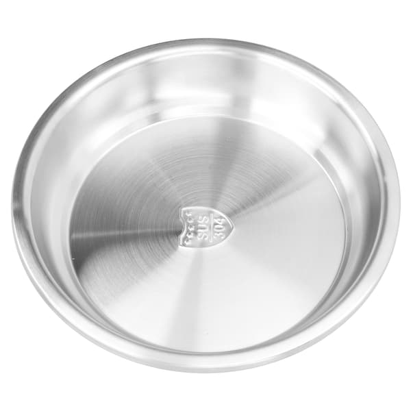 Dyb Tallerken Rustfrit Stål Kraftig Salat Suppe Serveringsfad Service til Hjemmekøkken 24cm