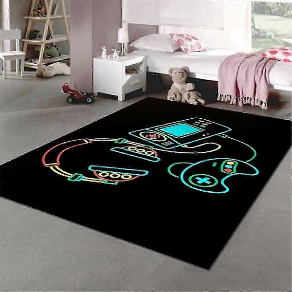 3D Spillmaskin Håndtak Rom Teppe Hjem Badekar Seng Stue Restaurant Gulvmatte Teppe, 120X160CM, B