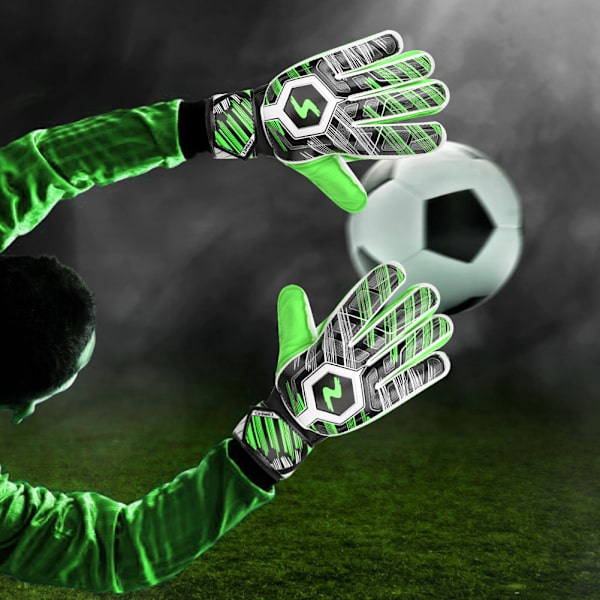 Voksne børn Professionel fodbold Fodbold Målmand Målmand Tykke PU-handsker ProtectorGreen 9#