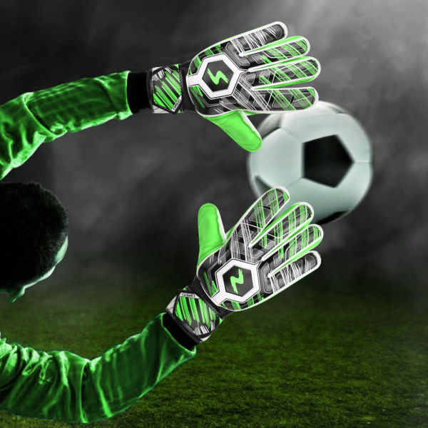 Vuxna barn Professionell fotboll Fotboll Målvakt Målvakt Tjocka PU-handskar ProtectorGreen 9#