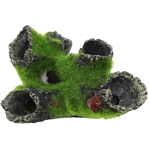 Akvarium Trestubbe Dekorasjon, Resin for Akvarium Dekorasjon, Naturlig Utseende 16.2*10.5cm
