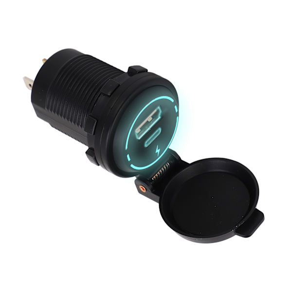 12V USB-laddare PD Typ QC 3.0 IP66 Vattentät Snabbladdning Intelligent Identifiering för Motorcykel Båt RV ATV