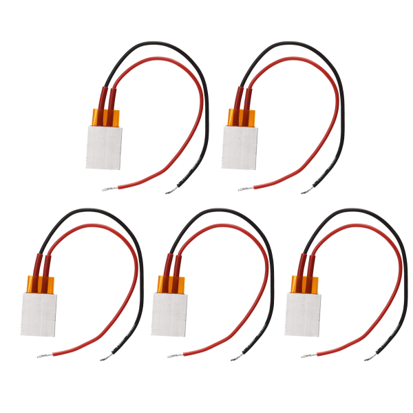 5 stk PTC varmeplade aluminiumslegering keramisk termostatisk PTC varmeelement 200 ℃ rød sort kabel 24V