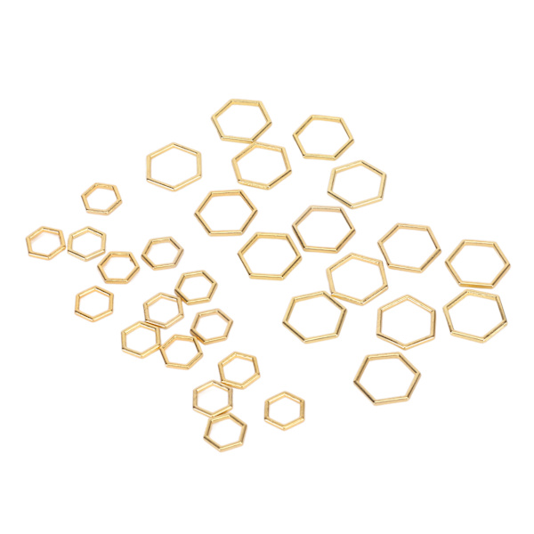 30 st hexagonala stickstygnsmarkörer Platteringsprocess Blekningsresistent zinklegering för DIY Craft Gold