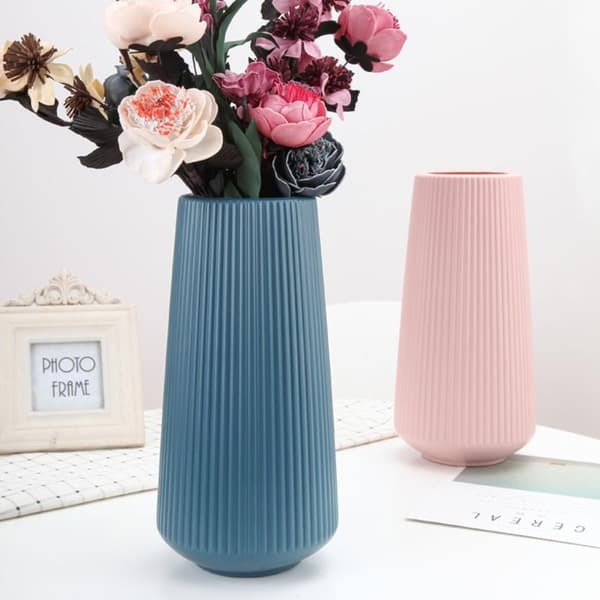 Plastblomvas Modern Dekorativ Blomvas för Hem Vardagsrum Bordsdekoration