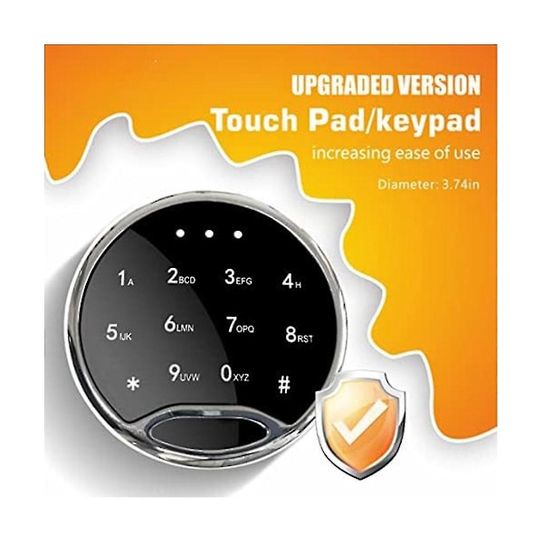 Säkert Lås Ersättning Elektronisk Säkert Lås Kit Touch Pad/knappsats Med Magnetlås 2 Nödnycklar-B10
